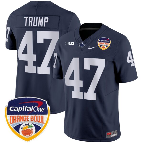 Penn State Nittany Lions Orange Bowl Patch Vapor Limited Jersey – All Stitched – Navy – Donald Trump Jersey