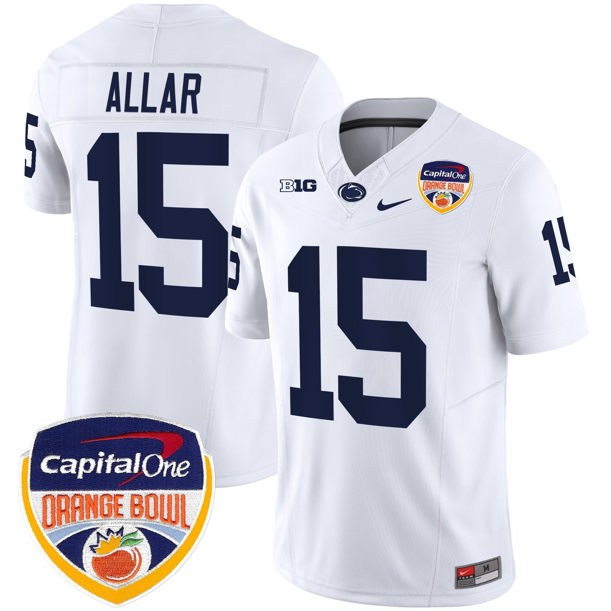 Penn State Nittany Lions Orange Bowl Patch Vapor Limited Jersey – All Stitched – White – Drew Allar Jersey