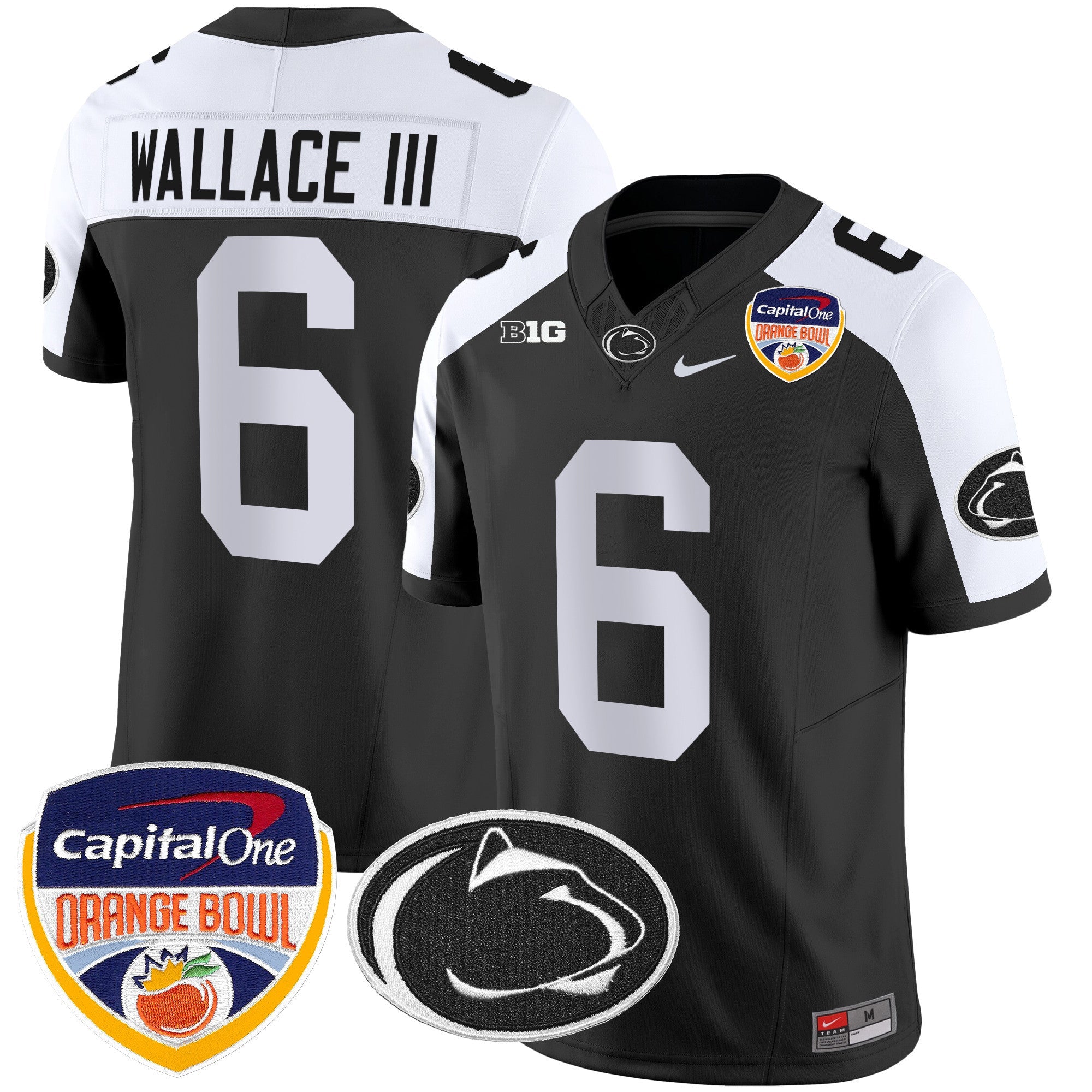 Penn State Nittany Lions Orange Bowl Patch Vapor Limited Jersey – All Stitched – Black Alternare – Harrison Wallace III Jersey