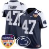 Penn State Nittany Lions Orange Bowl Patch Vapor Limited Jersey – All Stitched – Navy Alternate – Donald Trump Jersey