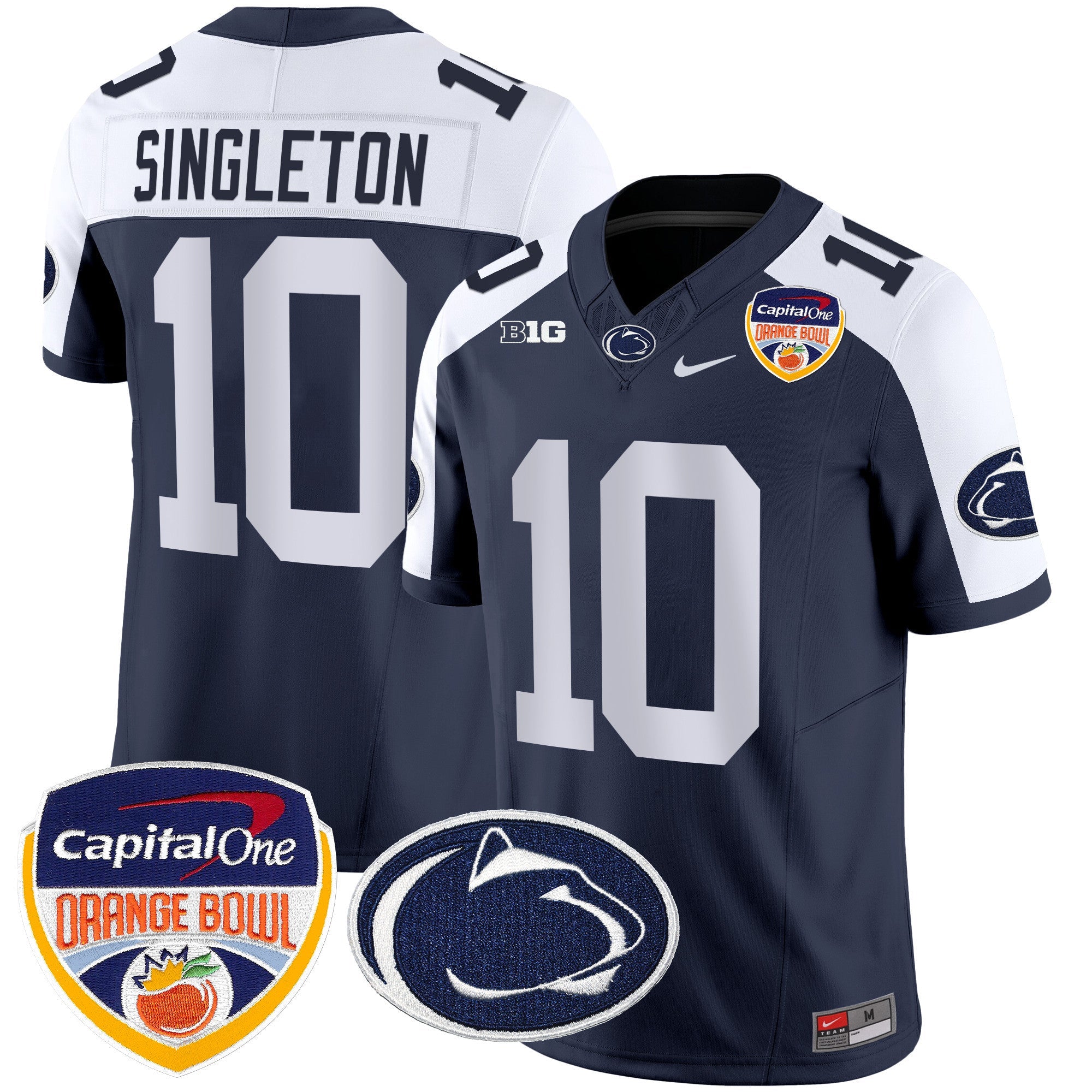 Penn State Nittany Lions Orange Bowl Patch Vapor Limited Jersey – All Stitched – Navy Alternate – Nicholas Singleton Jersey