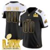 Philadelphia Eagles Super Bowl LIX Patch Gold Vapor Limited Custom Jersey – All Stitched – Alternate Jersey