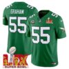Philadelphia Eagles Kelly Green Super Bowl LIX Patch Vapor Limited Jersey – All Stitched – Kelly Green – Brandon Graham Jersey