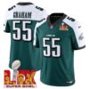 Philadelphia Eagles Super Bowl LIX Patch Vapor Limited Jersey – All Stitched – Green Alternate – Brandon Graham Jersey