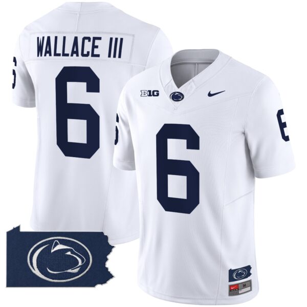 Penn State Nittany Lions 2024 Home Patch Vapor Limited Jersey – All Stitched – White – Harrison Wallace III Jersey