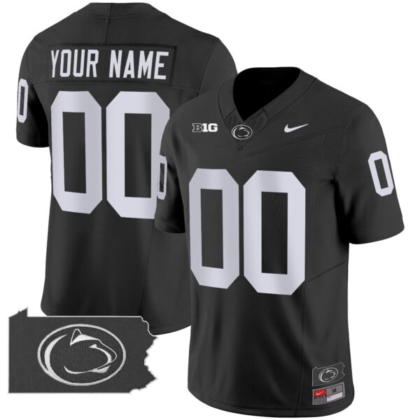 Penn State Nittany Lions 2024 Home Patch Vapor Limited Custom Jersey – All Stitched – Black Jersey