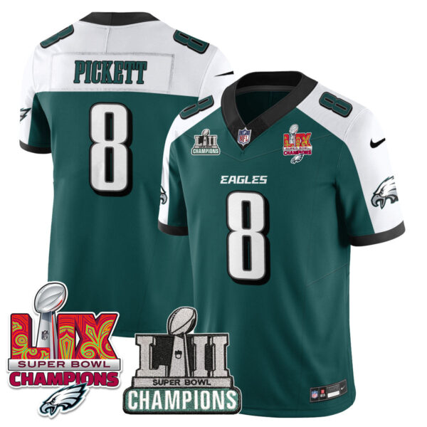 Philadelphia Eagles LII-LIX Super Bowl Champions Vapor Limited Jersey – All Stitched – Green Alternate – Kenny Pickett Jersey
