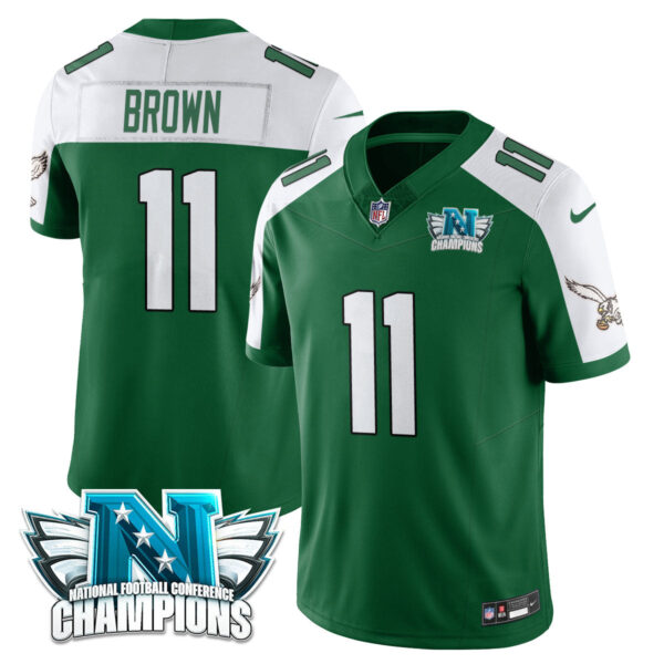 Philadelphia Eagles 2024 NFC Champion Player Jersey – All Stitched – Kelly Alternate – A. J. Brown Jersey