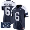 Penn State Nittany Lions 2024 Home Patch Vapor Limited Jersey – All Stitched – Navy Alternate – Harrison Wallace III Jersey