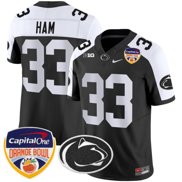 Penn State Nittany Lions Orange Bowl Patch Vapor Limited Jersey – All Stitched – Black Alternare – Jack Ham Jersey
