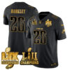 Philadelphia Eagles LII-LIX Super Bowl Champions Gold Jersey – All Stitched – Black Gold – Saquon Barkley Jersey