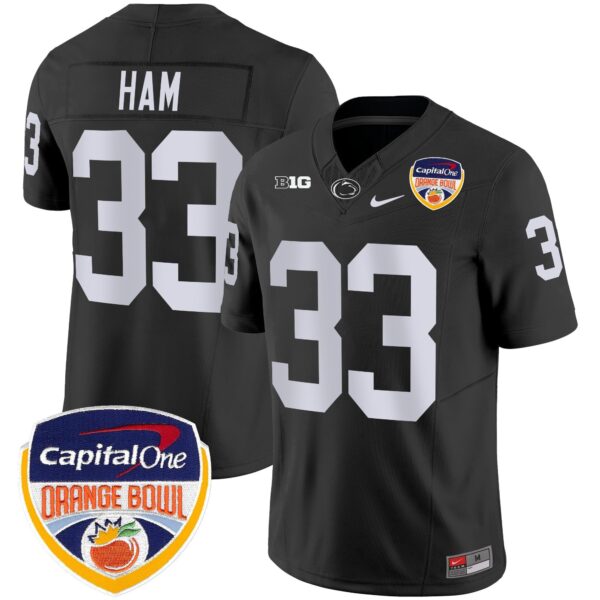 Penn State Nittany Lions Orange Bowl Patch Vapor Limited Jersey – All Stitched – Black – Jack Ham Jersey