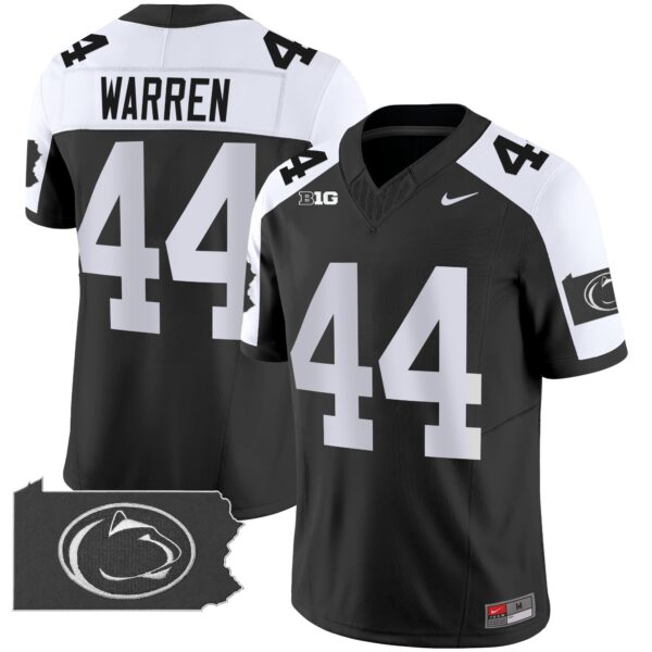 Penn State Nittany Lions 2024 Home Patch Vapor Limited Jersey – All Stitched – Black Alternate – Tyler Warren Jersey