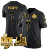 Philadelphia Eagles LII-LIX Super Bowl Champions Gold Jersey – All Stitched – Black Gold – Kenny Pickett Jersey