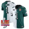 Philadelphia Eagles Super Bowl LIX Champions Gold Vapor Limited Jersey – All Stitched – Jalen Hurts – Split Jersey