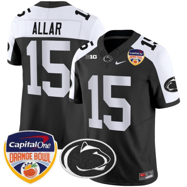 Penn State Nittany Lions Orange Bowl Patch Vapor Limited Jersey – All Stitched – Black Alternare – Drew Allar Jersey