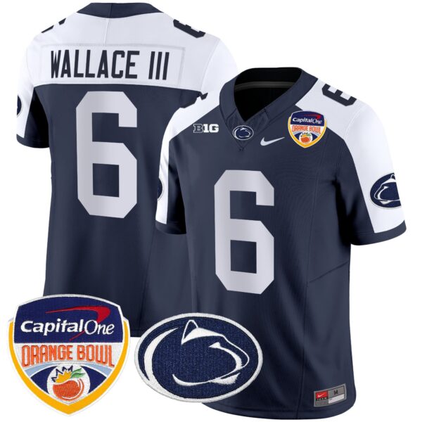 Penn State Nittany Lions Orange Bowl Patch Vapor Limited Jersey – All Stitched – Navy Alternate – Harrison Wallace III Jersey