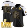 Philadelphia Eagles Super Bowl LIX Patch Gold Vapor Limited Jersey – All Stitched – Alternate – Jason Kelce Jersey