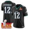 Philadelphia Eagles Super Bowl LIX Patch Vapor Limited Jersey – All Stitched – Black – Randall Cunningham Jersey