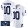 Penn State Nittany Lions 2024 Home Patch Vapor Limited Jersey – All Stitched – White – Nicholas Singleton Jersey