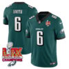 Philadelphia Eagles Super Bowl LIX Champions Gold Vapor Limited Jersey – All Stitched – DeVonta Smith – Midnight Green Jersey