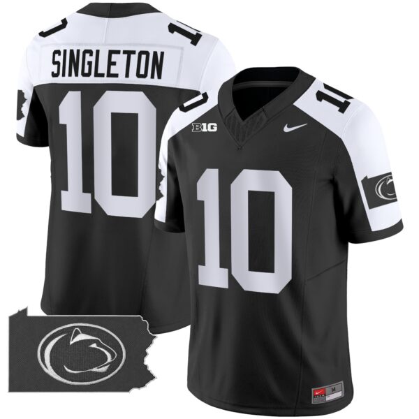 Penn State Nittany Lions 2024 Home Patch Vapor Limited Jersey – All Stitched – Black Alternate – Nicholas Singleton Jersey