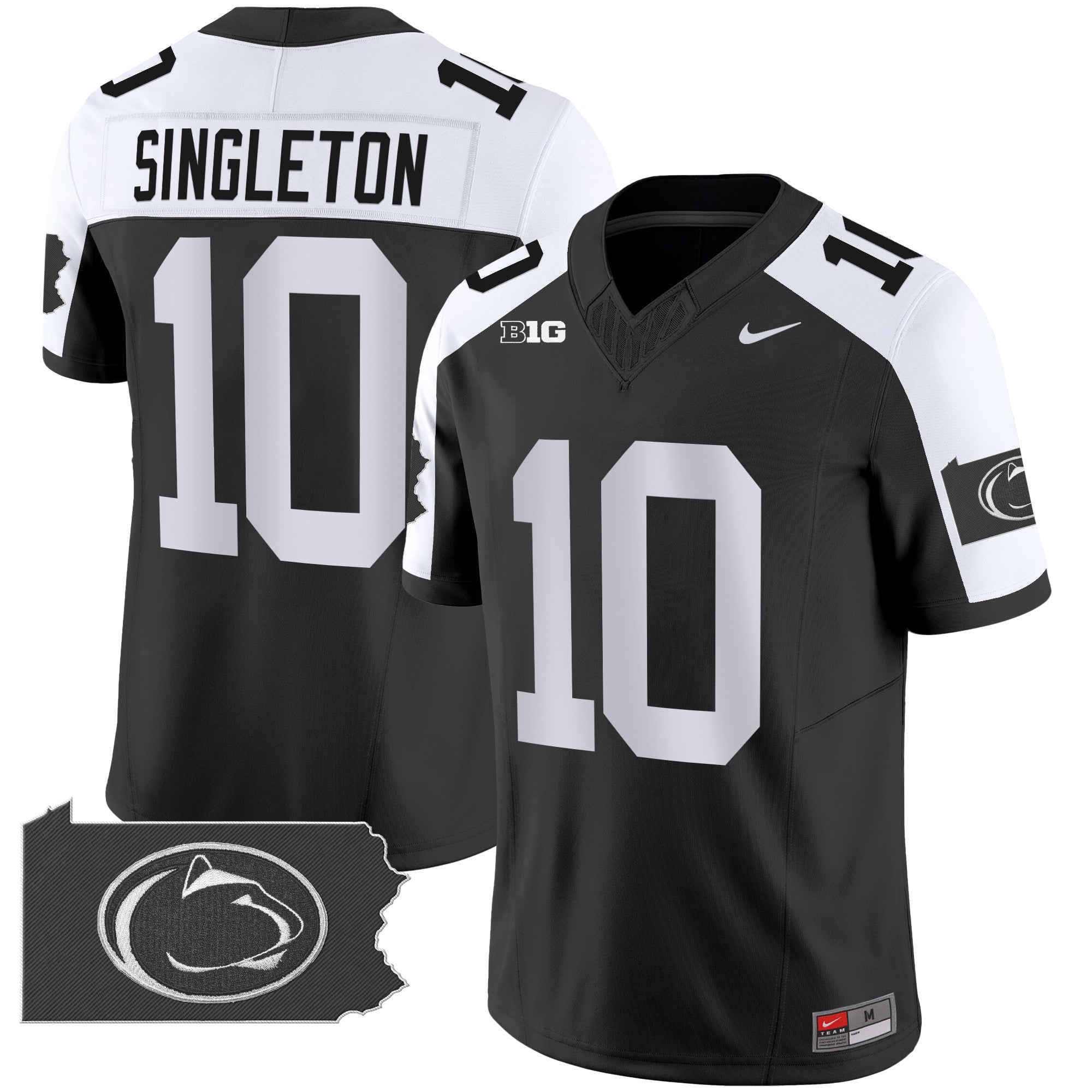Penn State Nittany Lions 2024 Home Patch Vapor Limited Jersey – All Stitched – Black Alternate – Nicholas Singleton Jersey