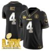 Chiefs Super Bowl LIX Patch Gold Vapor Limited Jersey – All Stitched – Black Limited – Rashee Rice Jersey