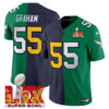 Split Philadelphia Eagles Super Bowl LIX & College Football Vapor Limited Jersey – All Stitched – Brandon Graham Jersey