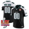 Custom Name/Gender Philadelphia Eagles Super Bowl LIX Champions Vapor Limited Jersey – All Stitched – Black Alternate Jersey