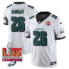 Philadelphia Eagles Super Bowl LIX Champions Gold Vapor Limited Jersey – All Stitched – Saquon Barkley – White Jersey