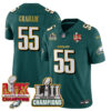 Philadelphia Eagles LII-LIX Super Bowl Champions Vapor Limited Gold Jersey – All Stitched – Midnight Green – Brandon Graham Jersey