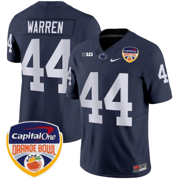 Penn State Nittany Lions Orange Bowl Patch Vapor Limited Jersey – All Stitched – Navy – Tyler Warren Jersey