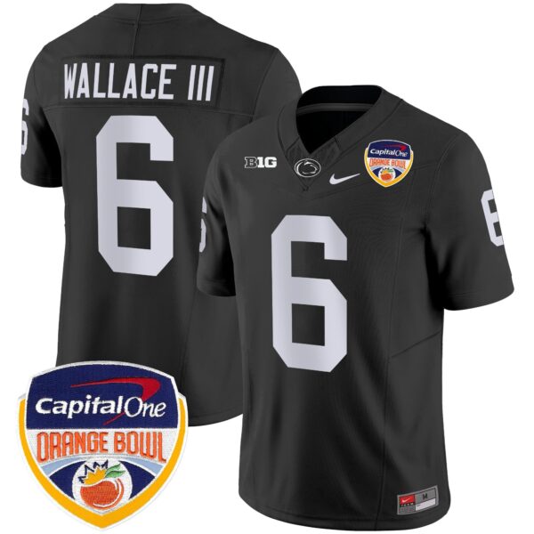 Penn State Nittany Lions Orange Bowl Patch Vapor Limited Jersey – All Stitched – Black – Harrison Wallace III Jersey