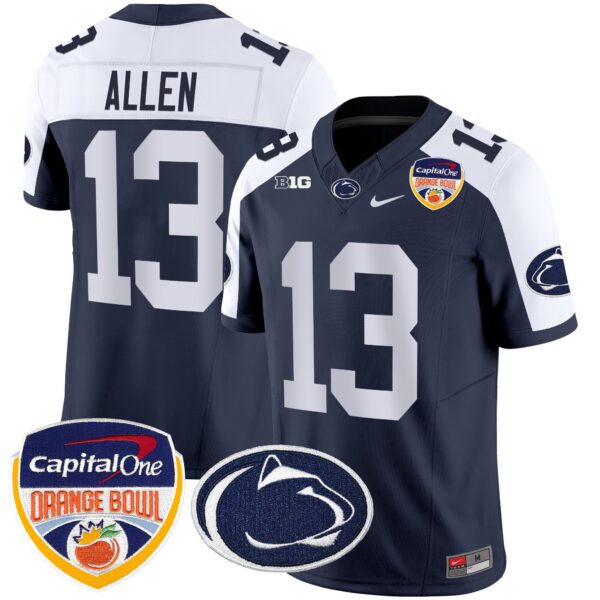 Penn State Nittany Lions Orange Bowl Patch Vapor Limited Jersey – All Stitched – Navy Alternate – Kaytron Allen Jersey
