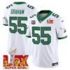 Philadelphia Eagles Kelly Green Super Bowl LIX Patch Vapor Limited Jersey – All Stitched – Kelly White – Brandon Graham Jersey