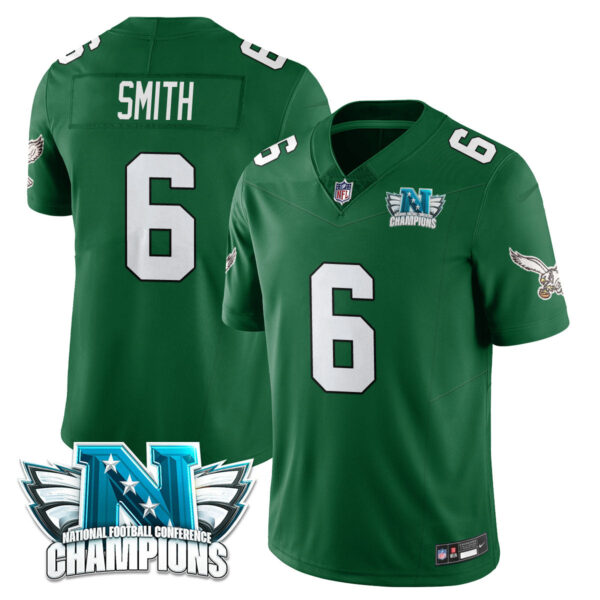 Philadelphia Eagles 2024 NFC Champion Player Jersey – All Stitched – Kelly Green – DeVonta Smith Jersey