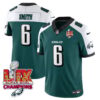Philadelphia Eagles Super Bowl LIX Champions Gold Vapor Limited Jersey – All Stitched – DeVonta Smith – Green Alternate Jersey