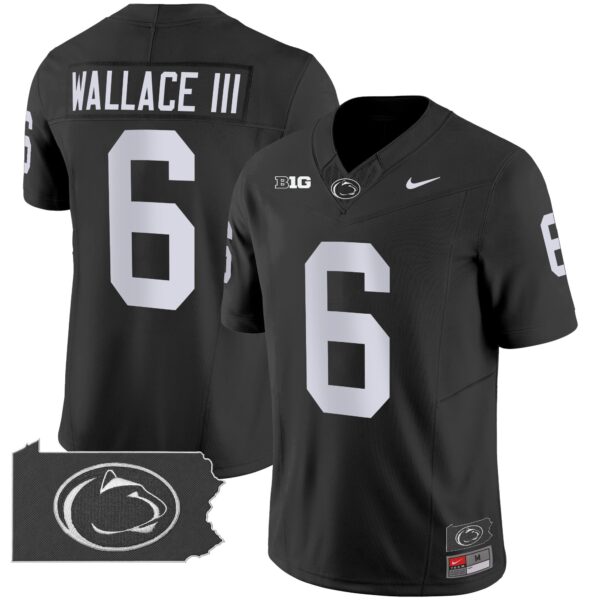 Penn State Nittany Lions 2024 Home Patch Vapor Limited Jersey – All Stitched – Black – Harrison Wallace III Jersey