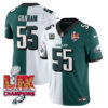 Philadelphia Eagles Super Bowl LIX Champions Gold Vapor Limited Jersey – All Stitched – Brandon Graham – Split Jersey