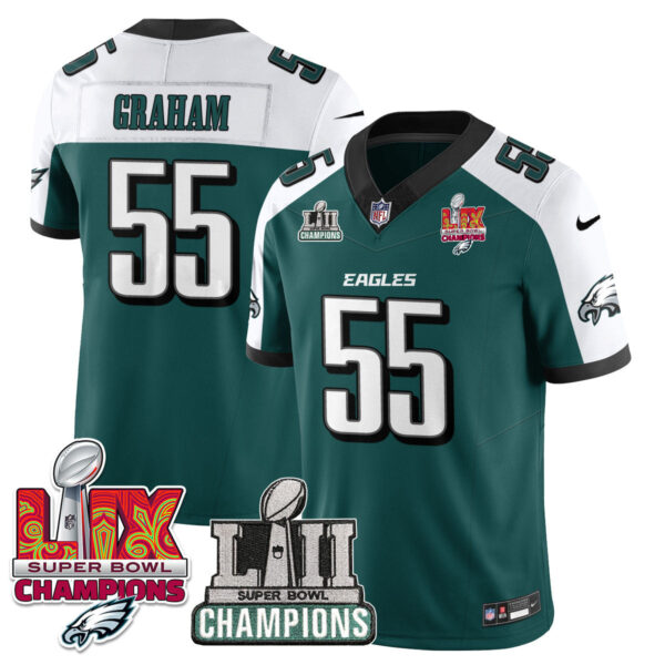 Philadelphia Eagles LII-LIX Super Bowl Champions Vapor Limited Jersey – All Stitched – Green Alternate – Brandon Graham Jersey