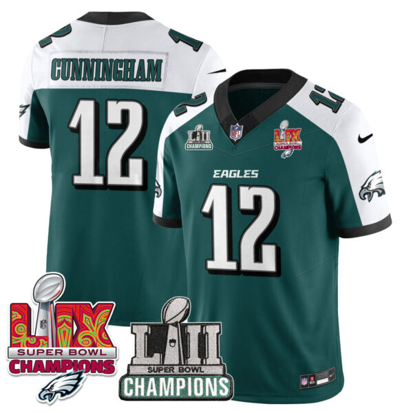 Philadelphia Eagles LII-LIX Super Bowl Champions Vapor Limited Jersey – All Stitched – Green Alternate – Randall Cunningham Jersey