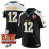 Philadelphia Eagles Super Bowl LIX Champions Gold Trim Vapor Limited Jersey – All Stitched – Randall Cunningham – Black Alternate Jersey