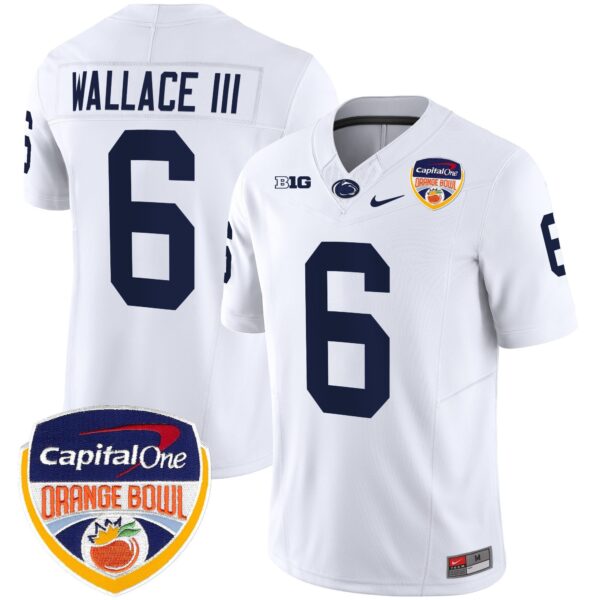Penn State Nittany Lions Orange Bowl Patch Vapor Limited Jersey – All Stitched – White – Harrison Wallace III Jersey