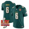 Philadelphia Eagles Super Bowl LIX Champions Gold Trim Vapor Limited Jersey – All Stitched – DeVonta Smith – Midnight Green Jersey