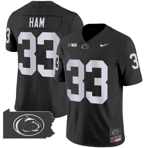 Penn State Nittany Lions 2024 Home Patch Vapor Limited Jersey – All Stitched – Black – Jack Ham Jersey