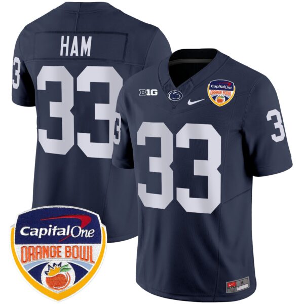 Penn State Nittany Lions Orange Bowl Patch Vapor Limited Jersey – All Stitched – Navy – Jack Ham Jersey