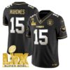 Chiefs Super Bowl LIX Patch Gold Vapor Limited Jersey – All Stitched – Black Limited – Patrick Mahomes Jersey