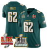 Philadelphia Eagles LII-LIX Super Bowl Champions Vapor Limited Gold Jersey – All Stitched – Midnight Green – Jason Kelce Jersey