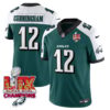 Philadelphia Eagles Super Bowl LIX Champions Gold Vapor Limited Jersey – All Stitched – Randall Cunningham – Green Alternate Jersey